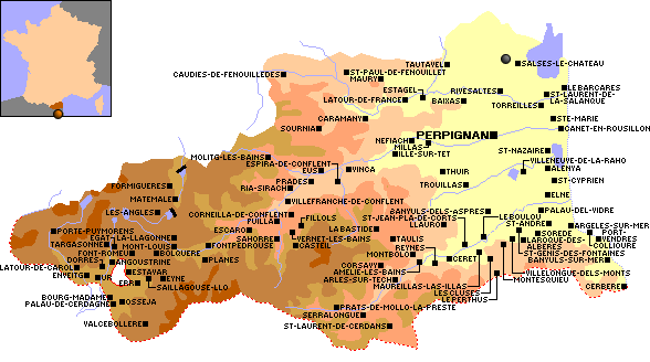 Pyrénées Orientales Département 66 Carte De France Archives Voyages Cartes 