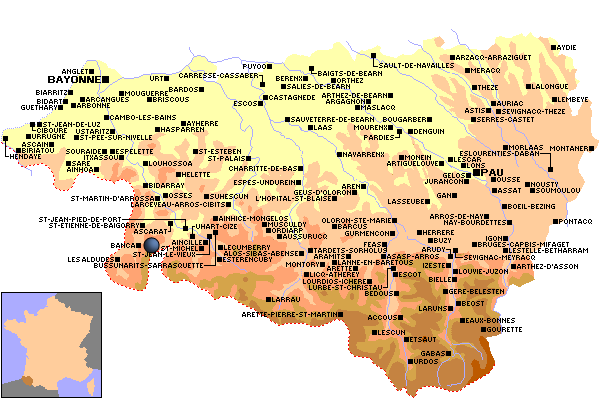 carte departement 64 D%EF%BF%BDPARTEMENT DES PYR%EF%BF%BDN%EF%BF%BDES   00859 